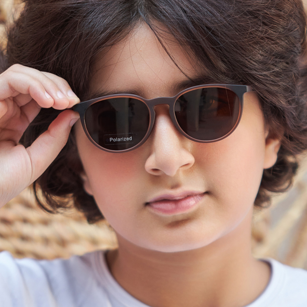 C-M-K-V2027 KIDS C3 | worn-front | SaddleBrown / Polarized